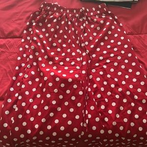 Red polka Dot wide leg pants